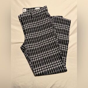 GAP Black and White Plaid Signature Skinny Ankle Pants